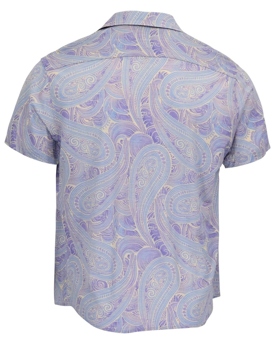 Lords of Harlech Blue Tyler Marakesh Paisley Helio Short Sleeve Shirt for men