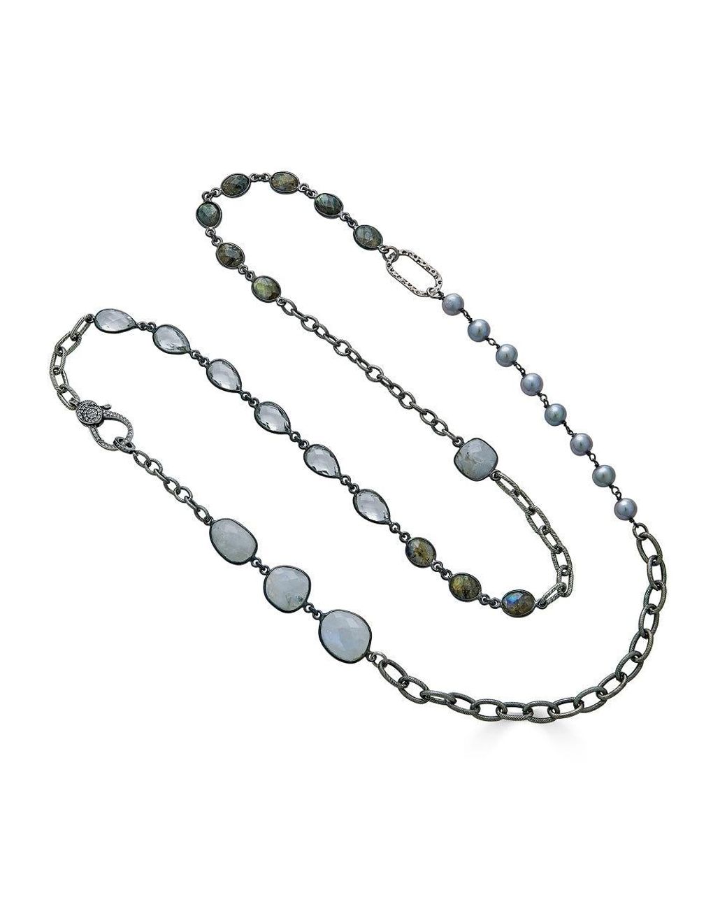 Loni Paul Jewelry Metallic Moonstone, Labradorite, Crystal & Pearl Necklace