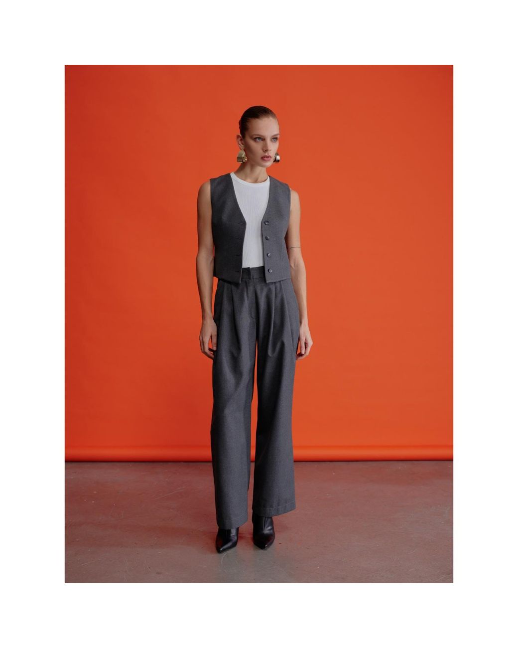 NAZLI CEREN Gray Tina Trousers