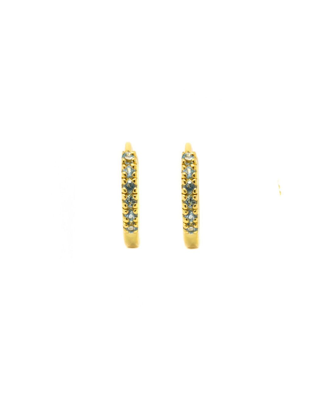 NASI SILVER Metallic Adaya Huggie Hoops- Topaz