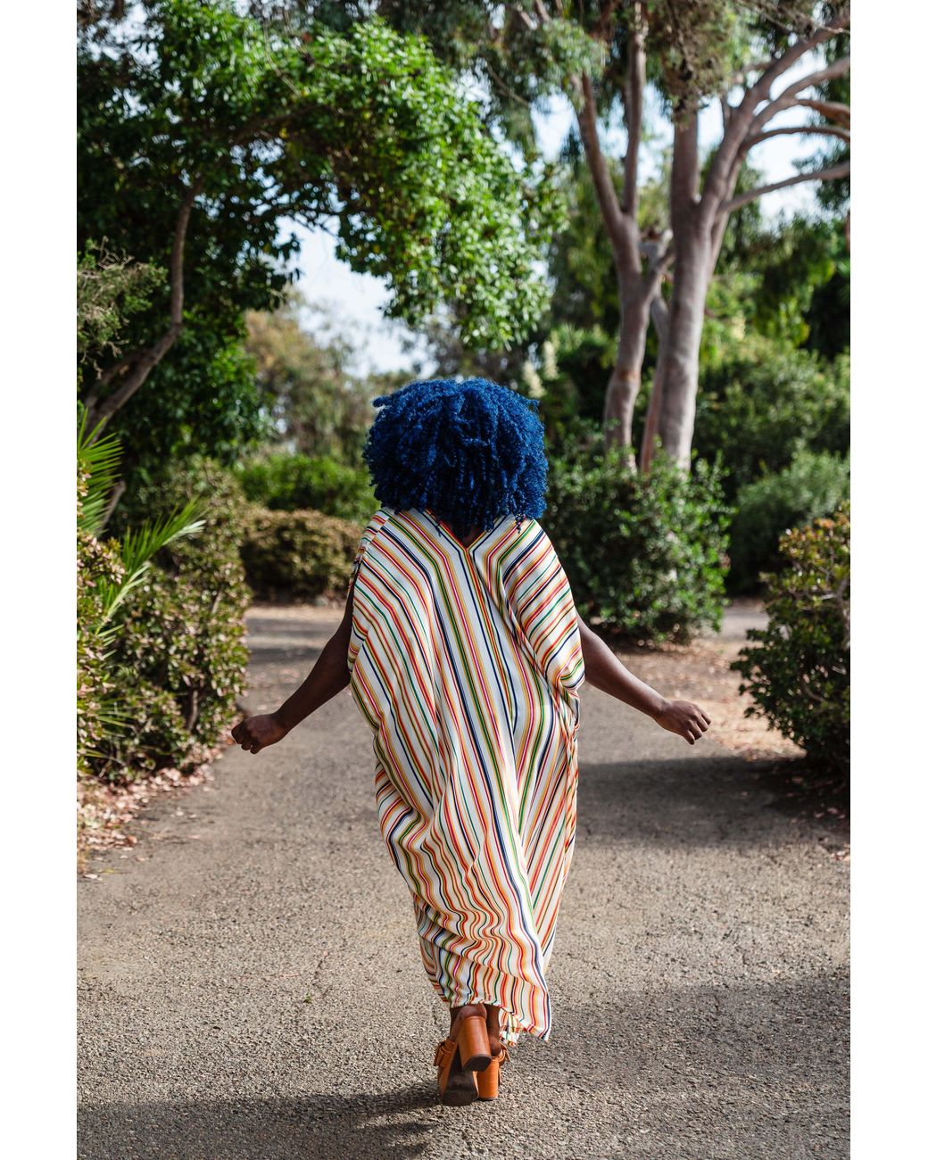 Jennafer Grace Metallic Cabana Stripe Caftan