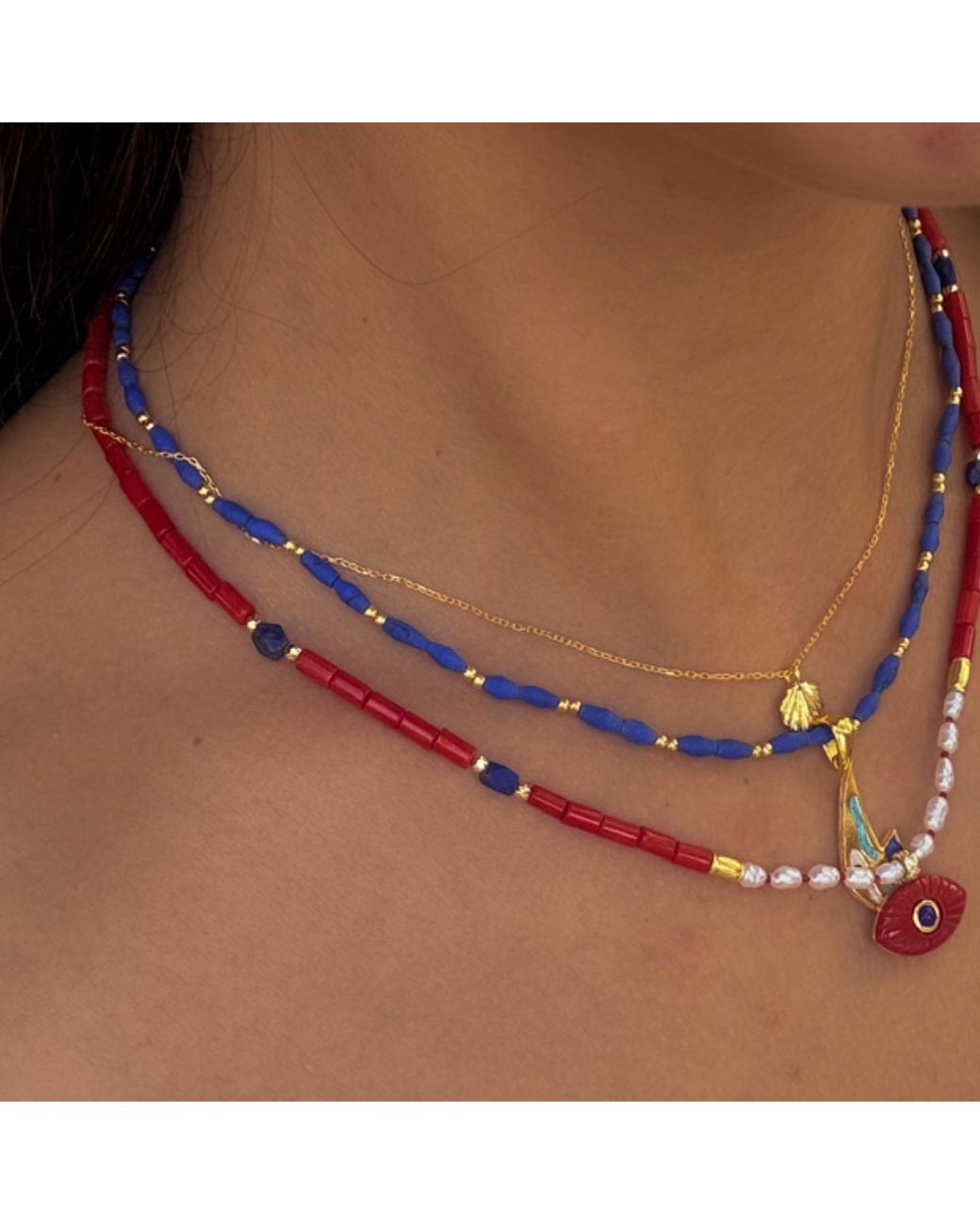 1610Istanbul Blue Summer Lapis Lazuli Necklace