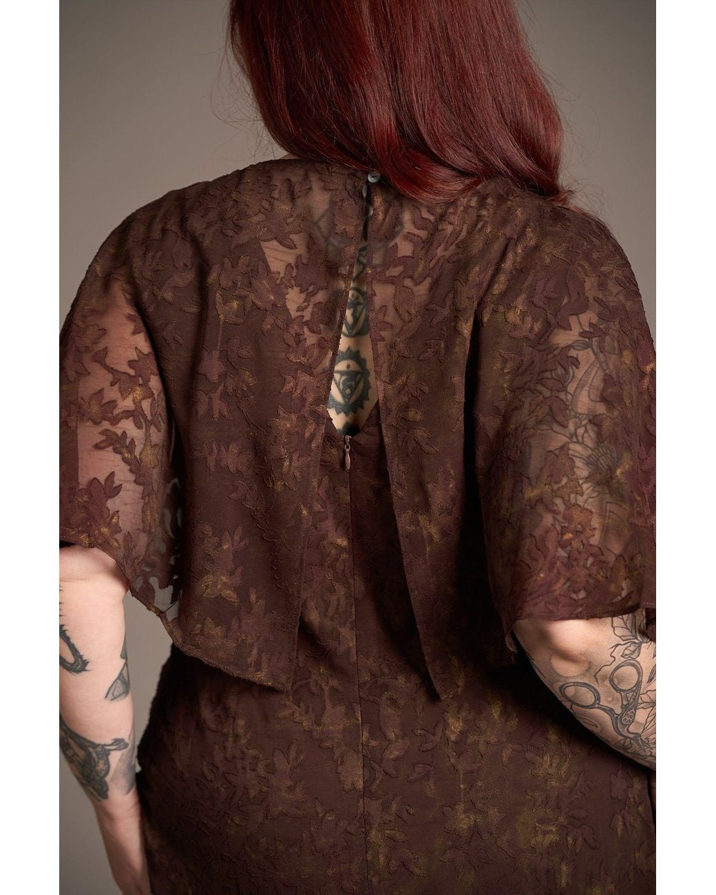 Little Lies Brown Sugar Chiffon Midi Dress