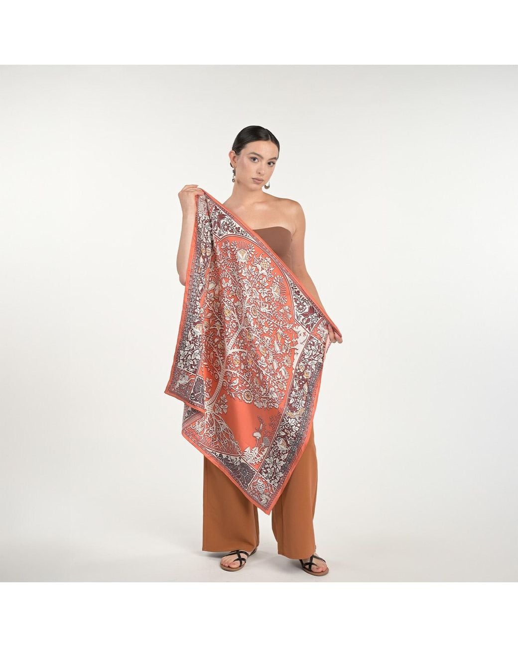Silk&Soul Multicolor Tree Of Life Scarf