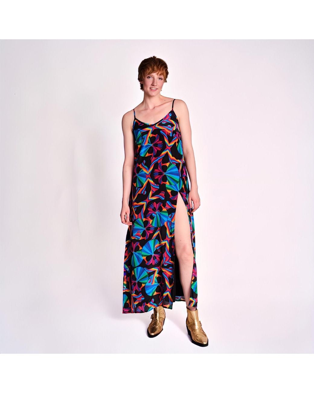 Any Old Iron Blue Skull Long Dress