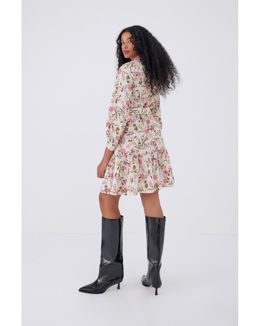 Raishma Pink Sierra Cream Dress