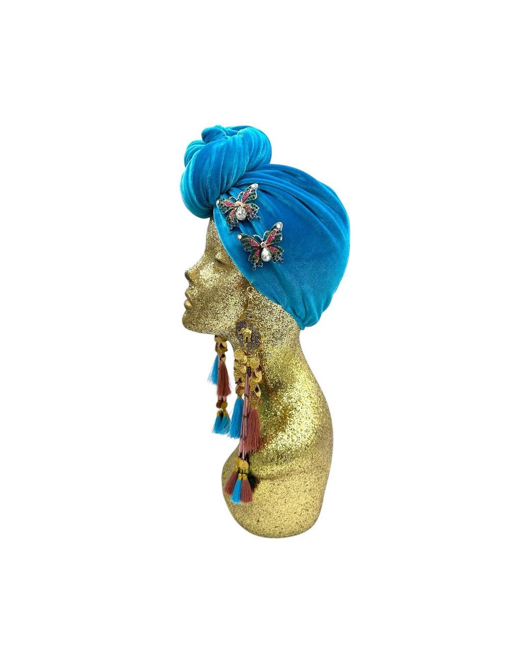 Julia Clancey Blue Azure Butterfly's Dream Turban