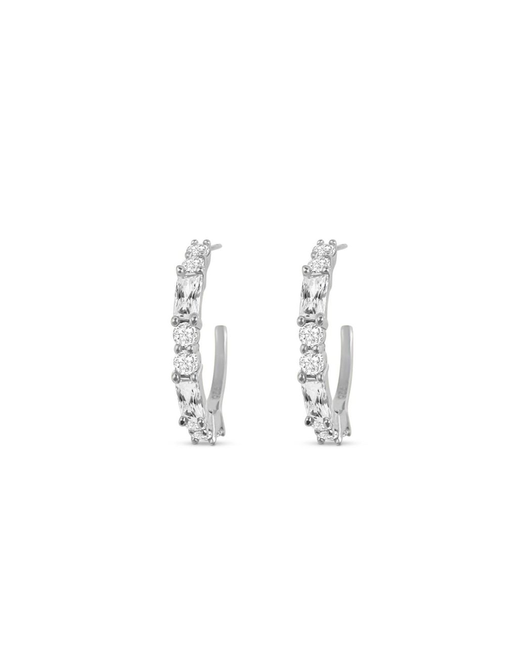 Clemence Wren Metallic Illumina Gemstone Hoop Earrings