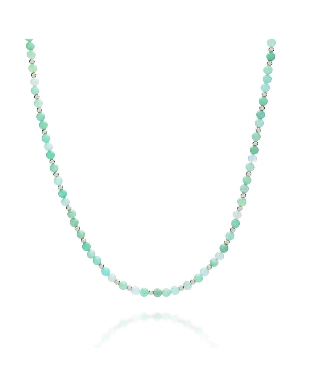 Nellou Jewellery Metallic Jewel Bead May Birthstone Necklace Sterling