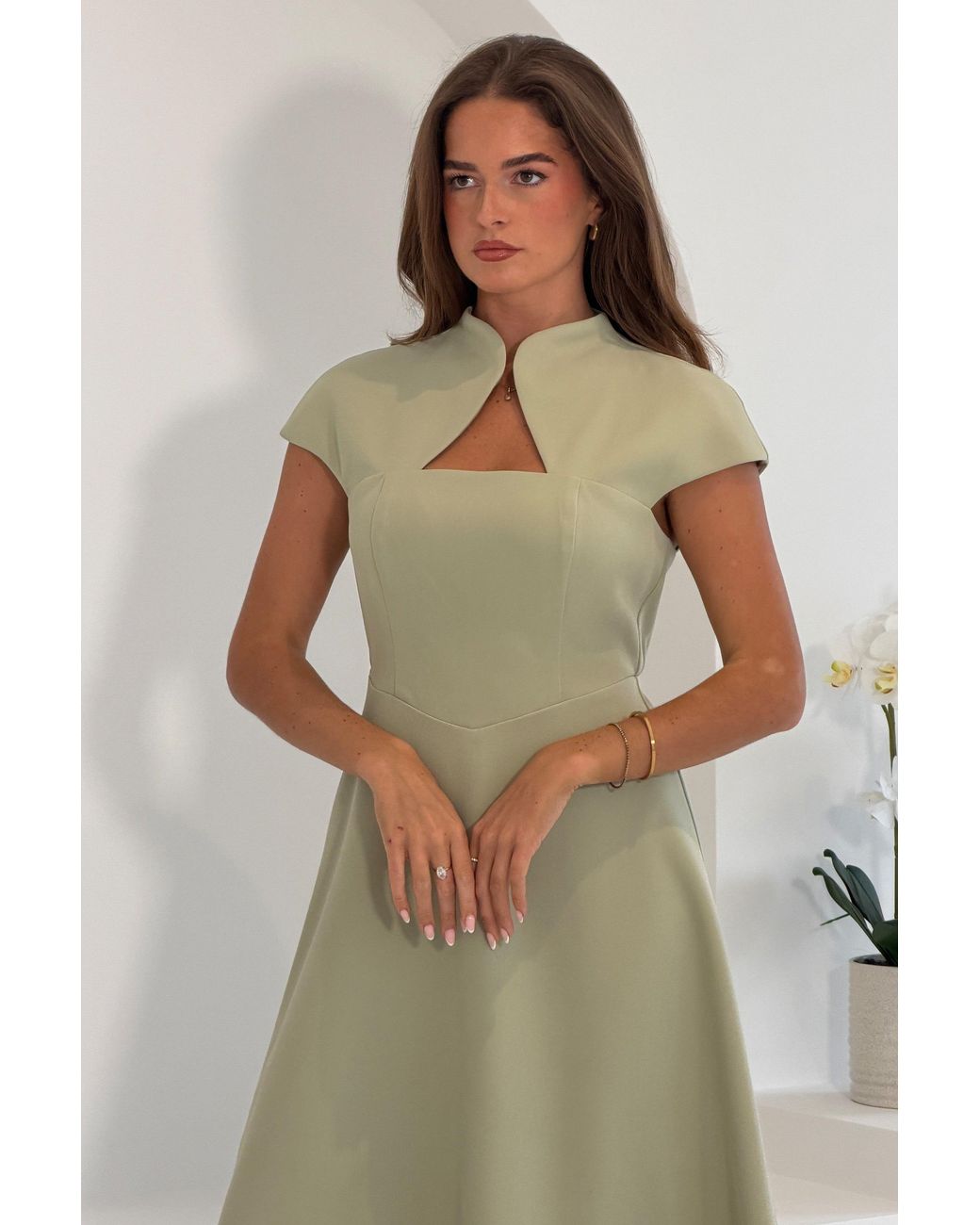 Girl In Mind Green Amora Midi Dress Sage