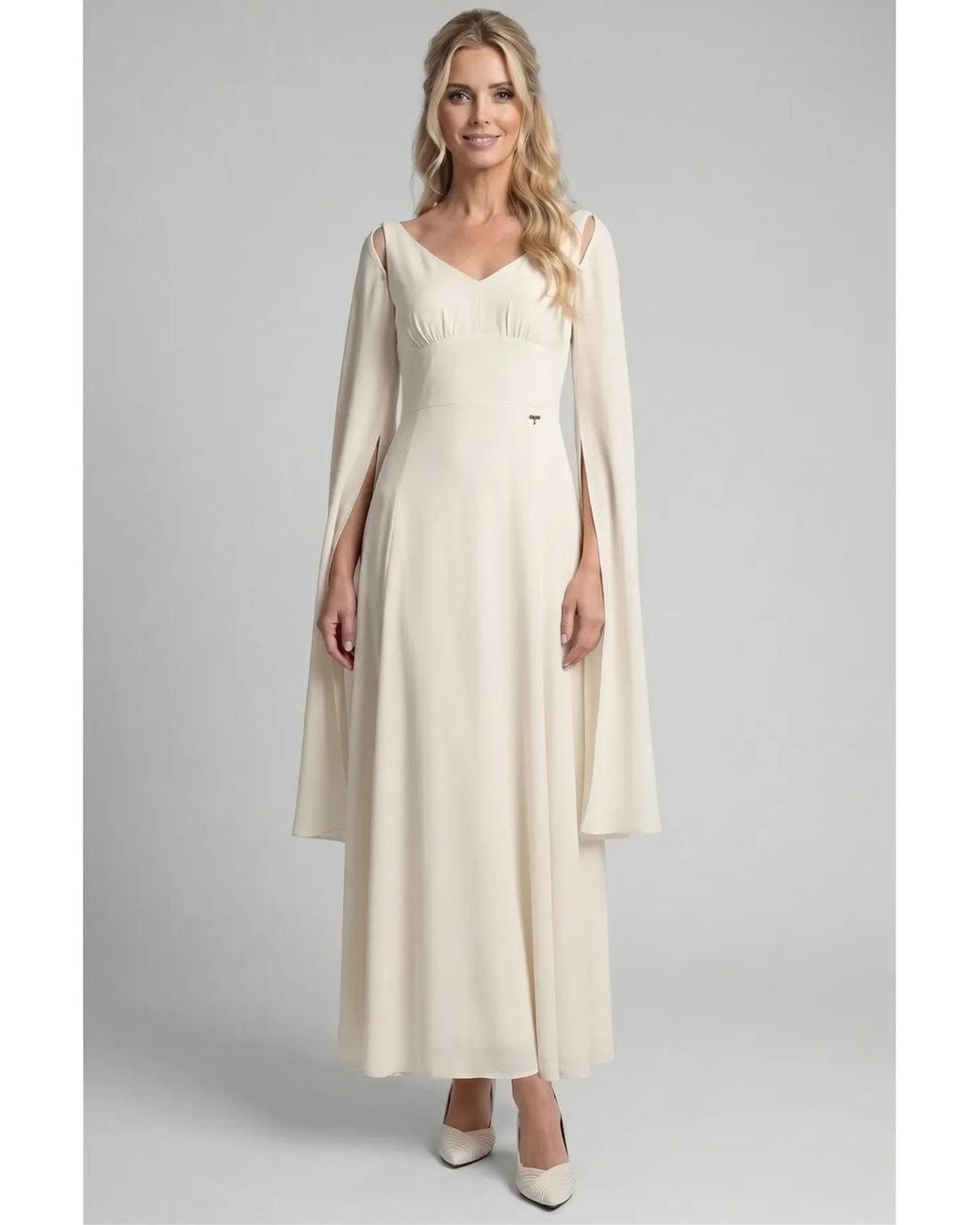 Luna Fashion House White Ivory Maxi Dress, Rebeka