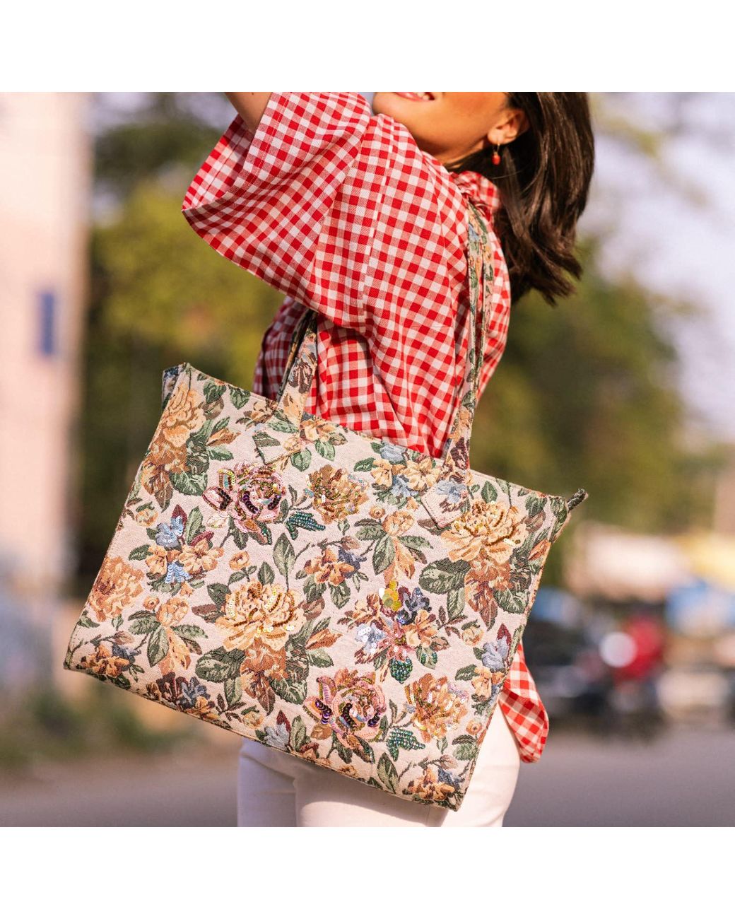 Simitri Blue Fleur Tote