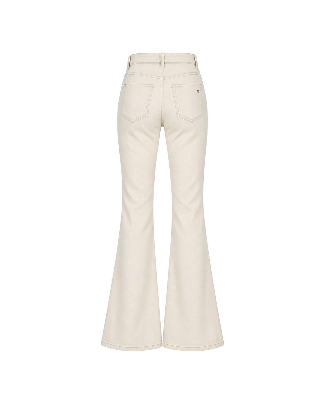 Malo Natural Neutrals Flared High Rise Ecru Jeans