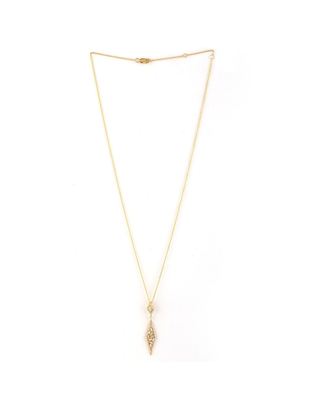 Artisan Metallic 18K Diamond Geometric Drop Necklace