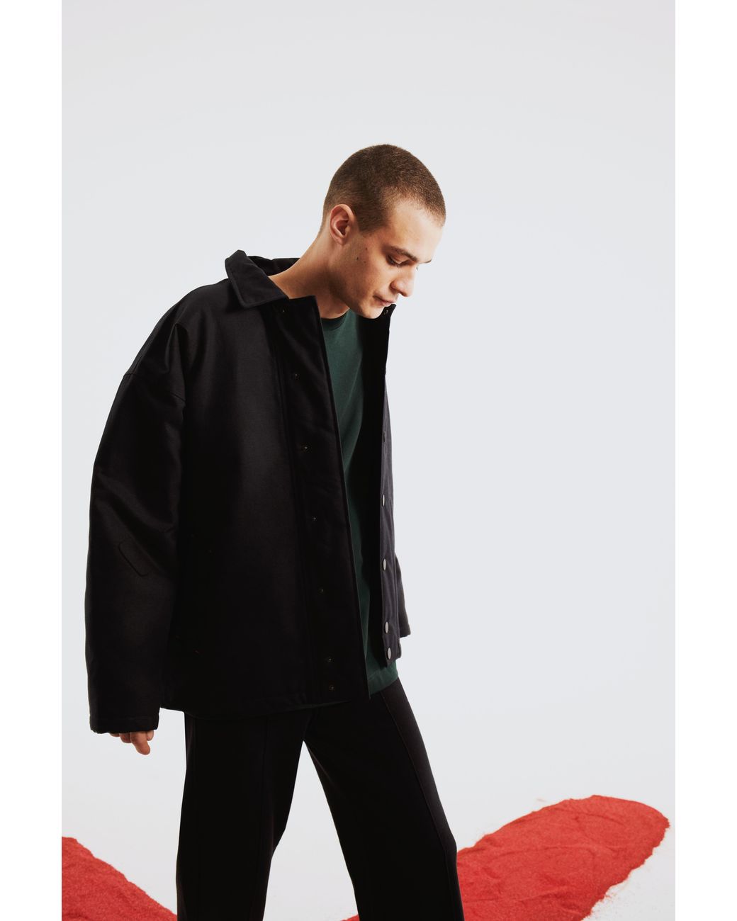Pcfg Green Oversized Tee With Emboss Detail for men
