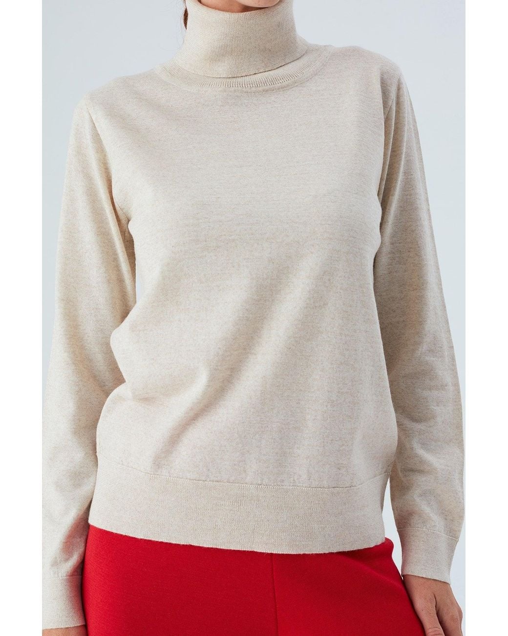Peraluna Natural Neutrals Valeria Fine Turtleneck Pullover