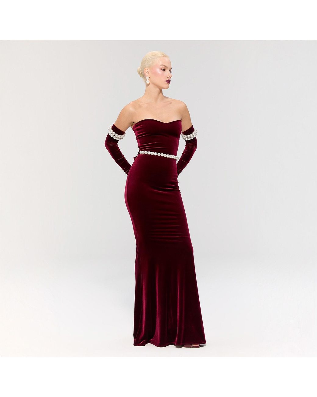 Nur Karaata Red Eternal Pearl Dress