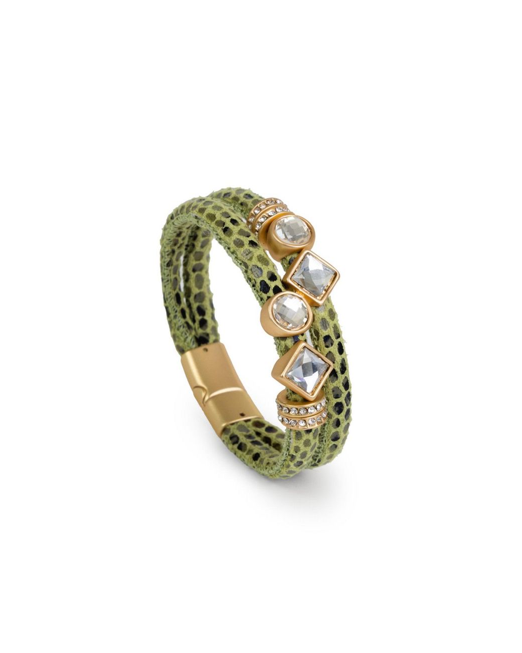Saachi Metallic Bling Charm Leather Light Bracelet