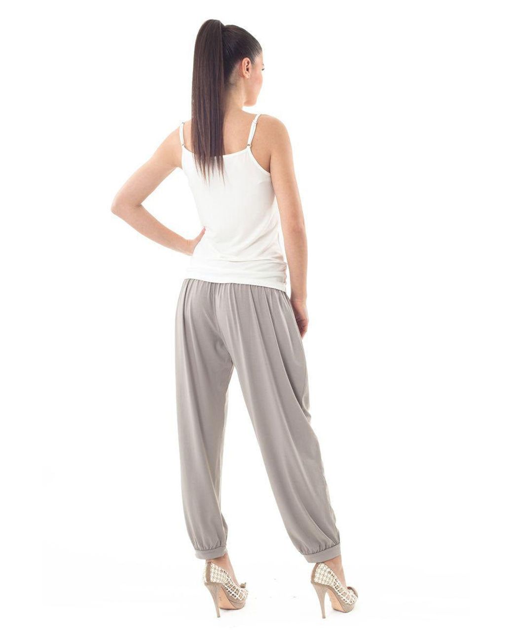 Conquista White Neutrals Printed Spaghetti Top