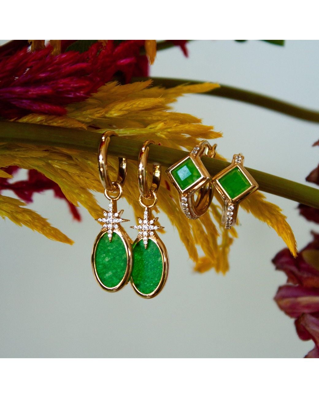 Leeada Jewelry Green Aurora Drop Earrings