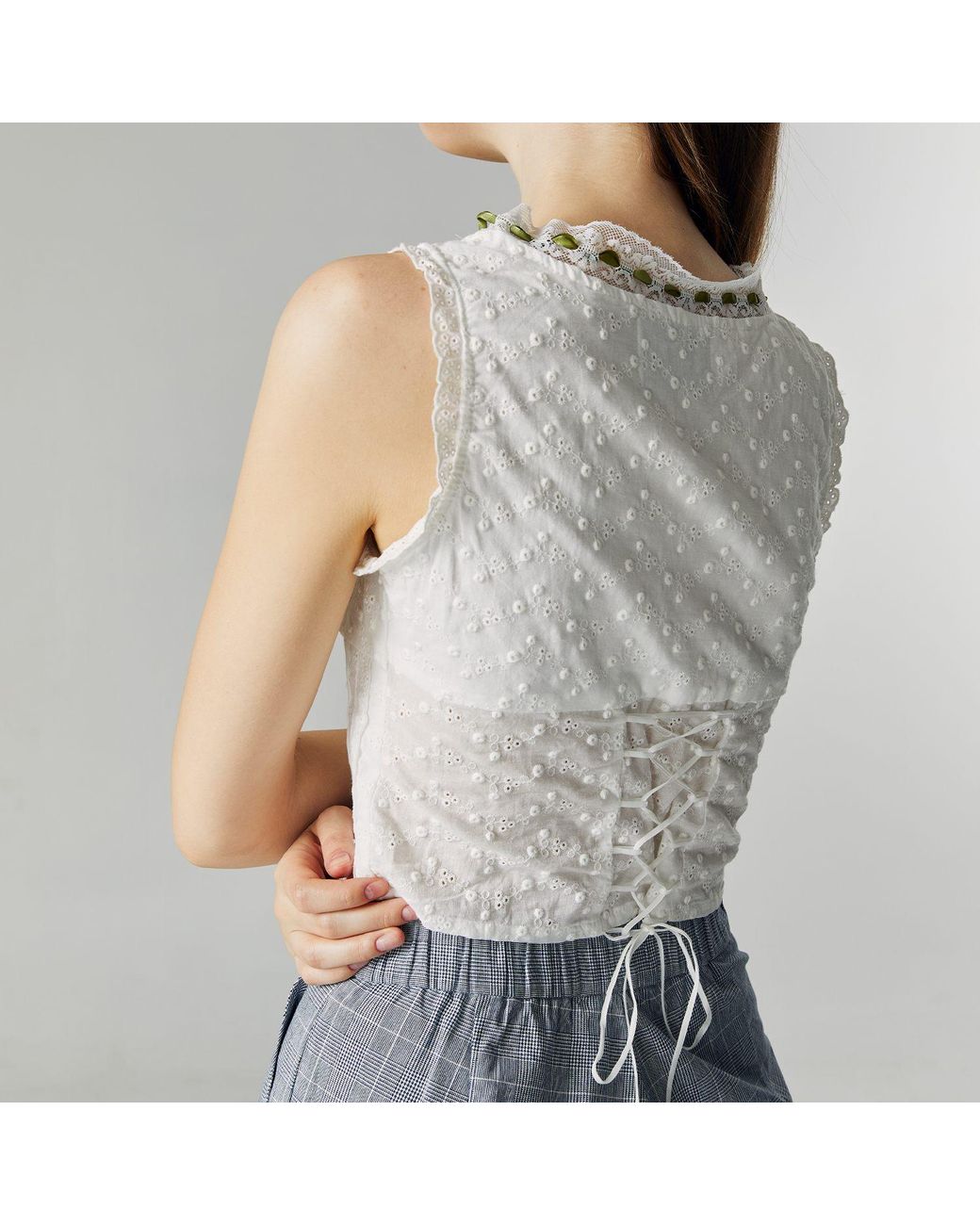 Ats the Label White Lena Ribbon Top