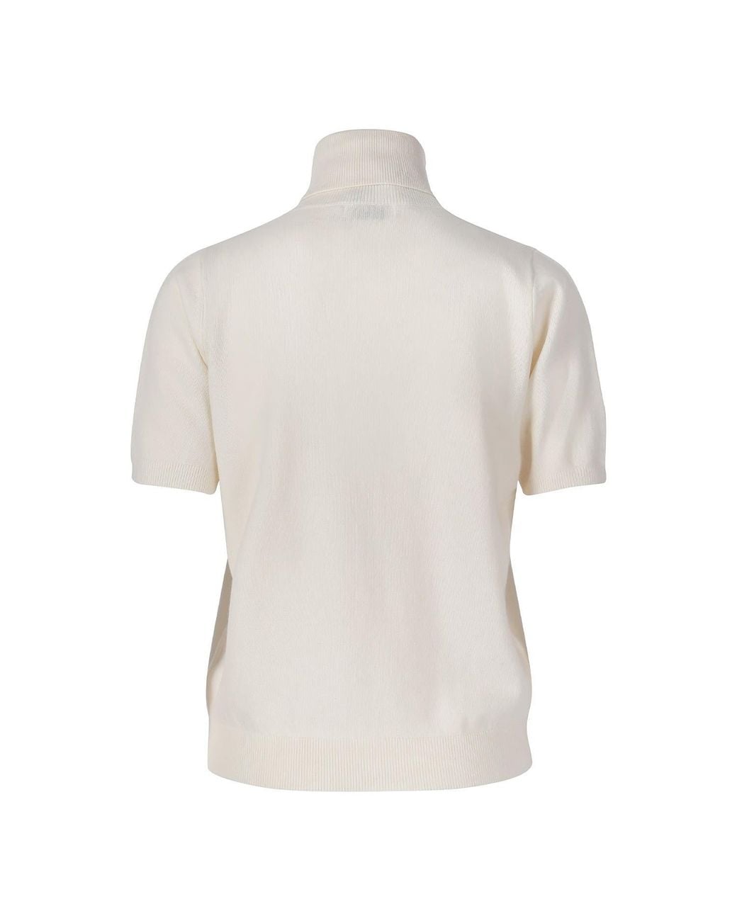 tirillm White Alexa Short Sleeve Turtle Pullover