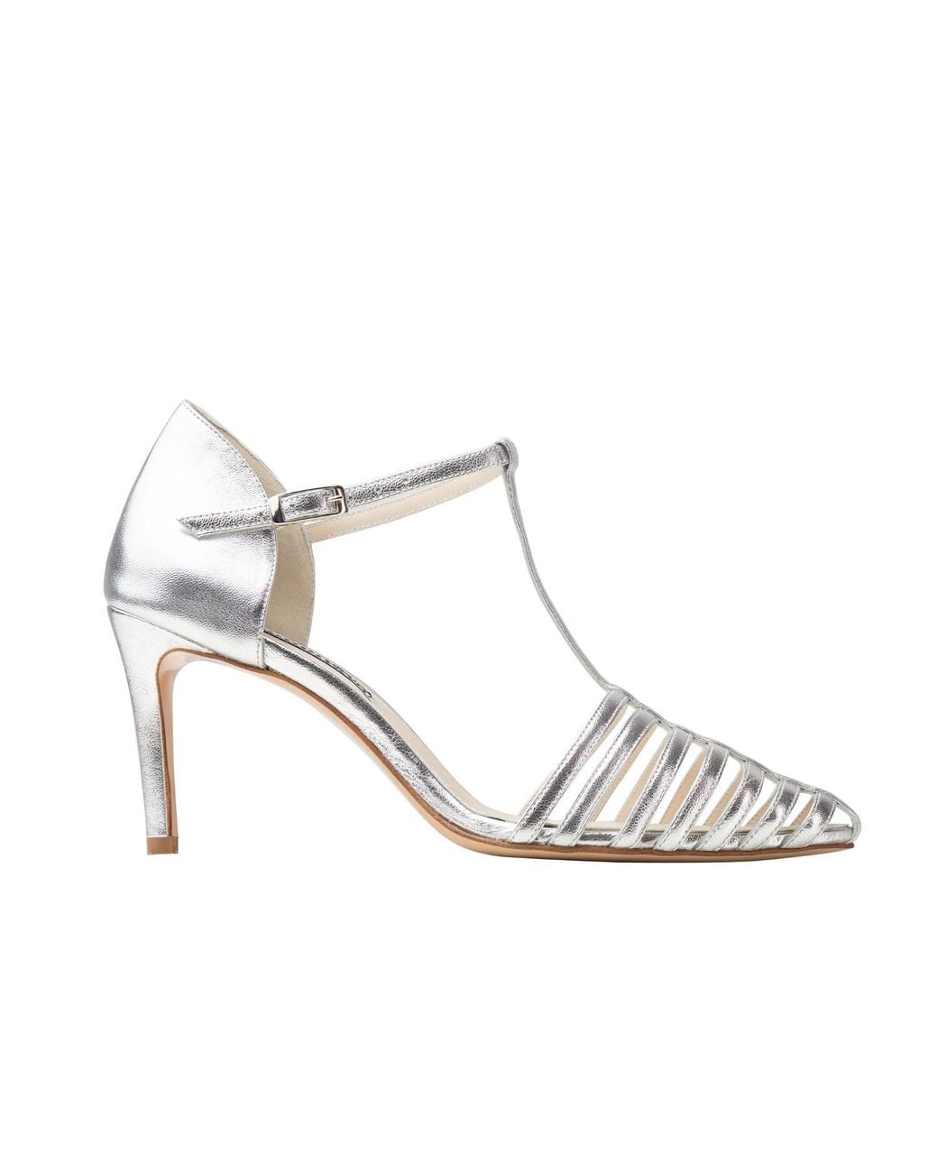 Rosamund Muir London White Carlotta Cage Heels
