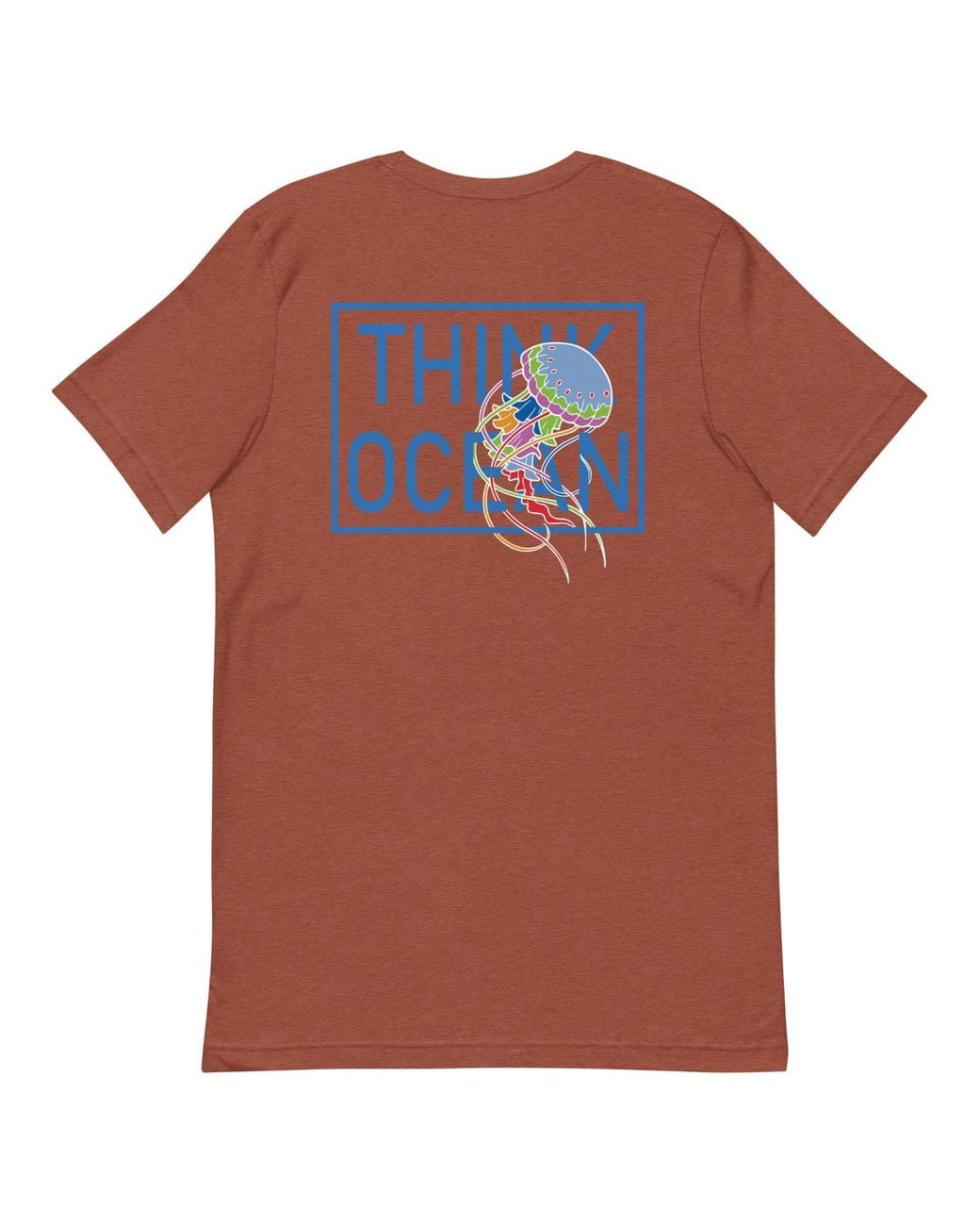 Anchor and Crew Orange Clay Think Ocean Jellyfish Fluorescence Cotton Embroidered T-Shirt