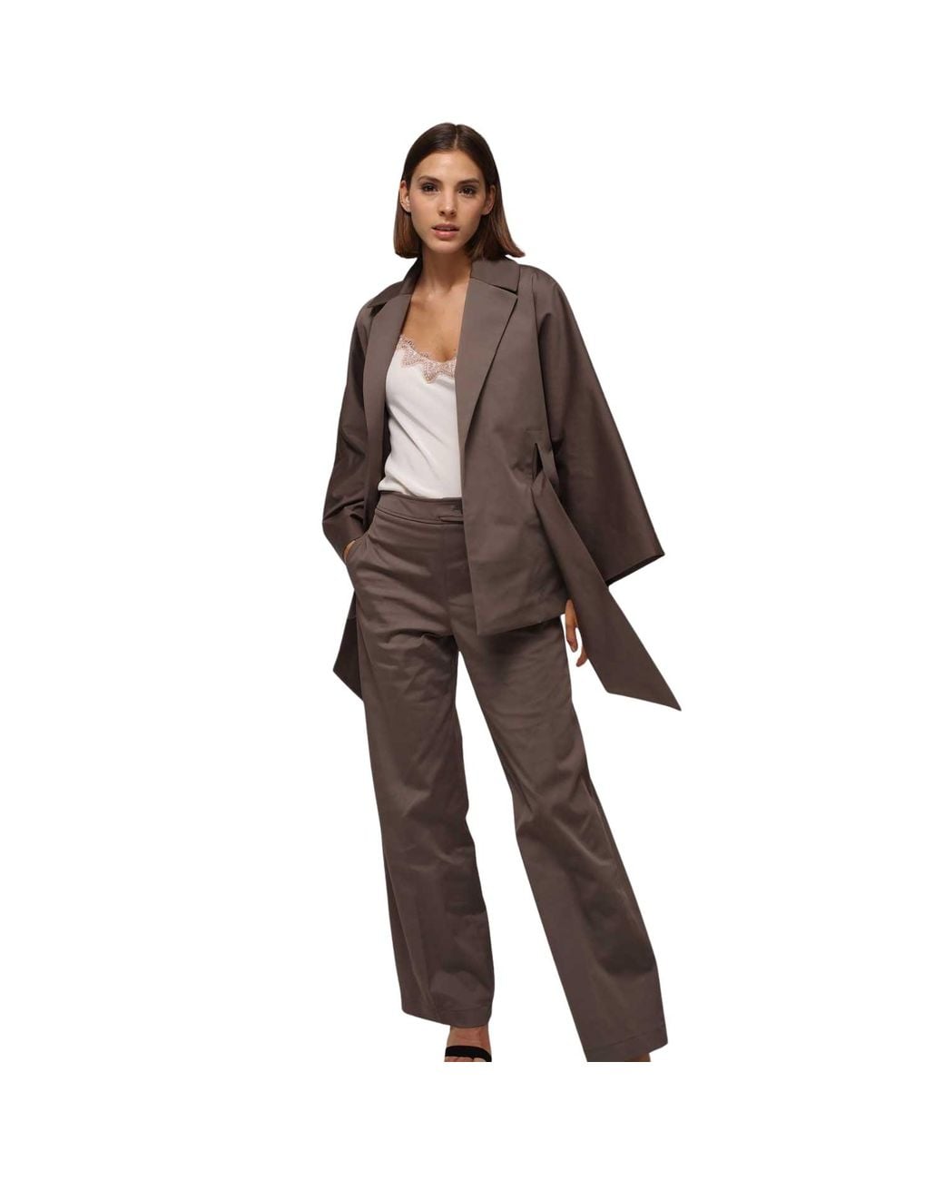 Humans & Land Brown Taupe Kimono Jacket