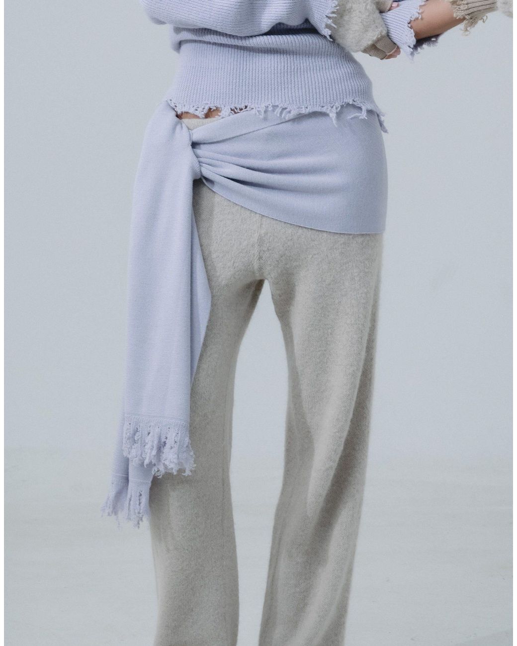 La Granni Purple X Gabriele Three-Way Knit Scarf