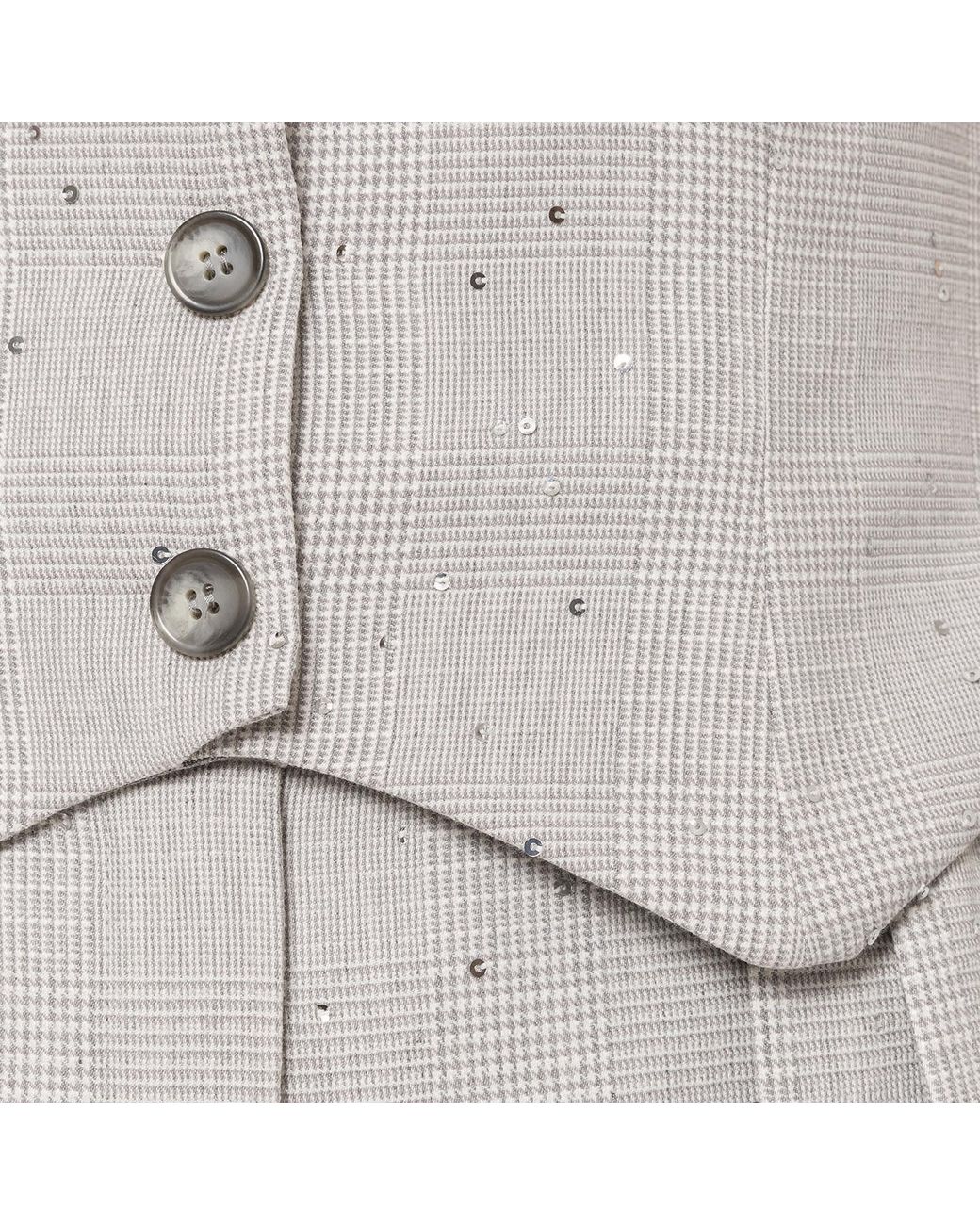 Nissa Blue Sequin-Detail Corset Top