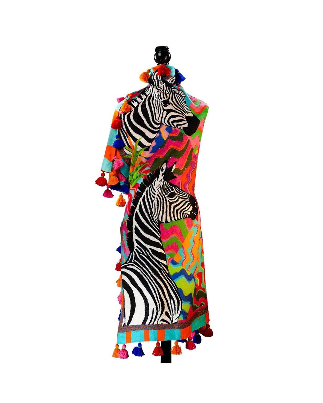 Beatrice von Tresckow Multicolor Celestial Zebra Stilvoll Wool Shawl