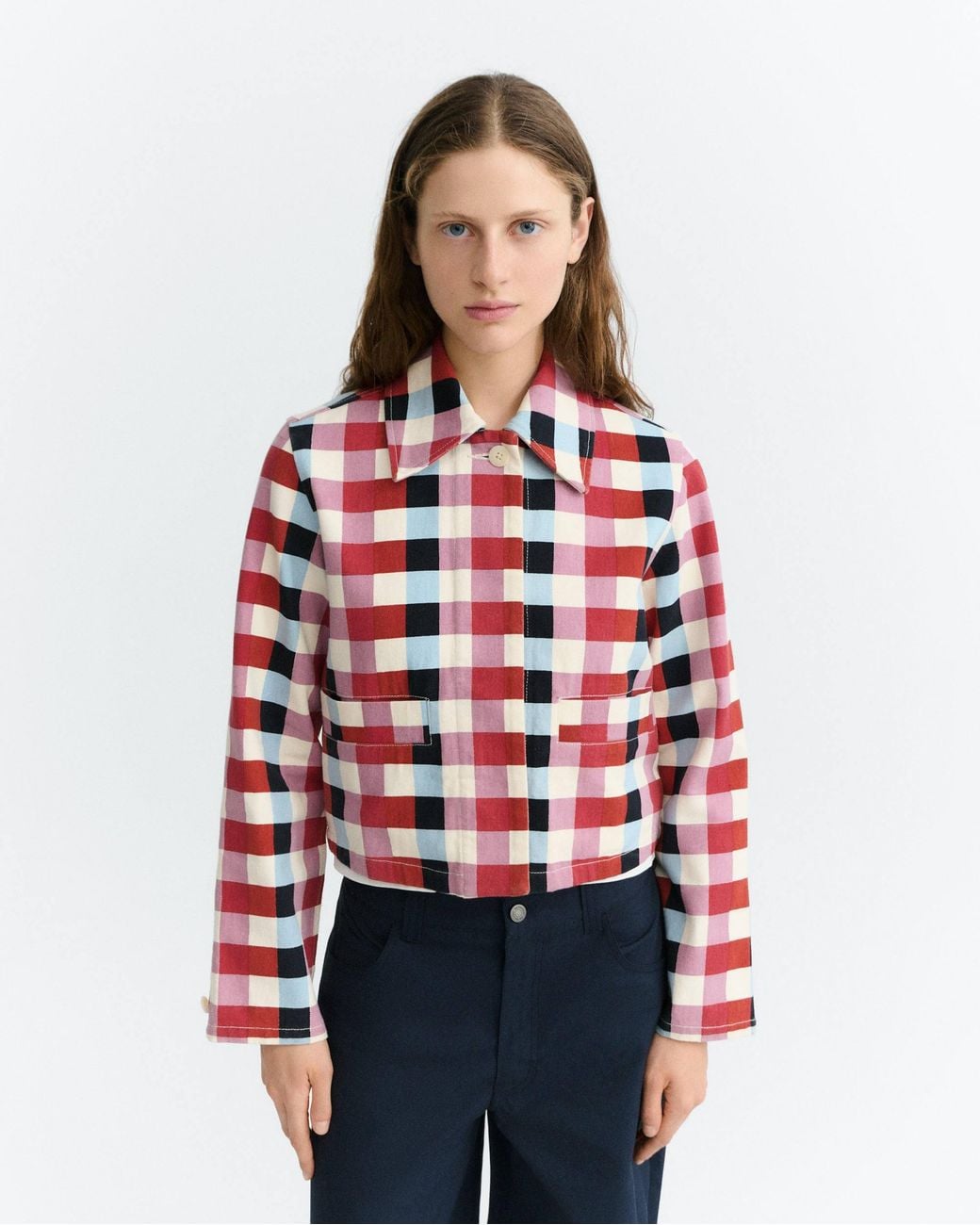 Thinking Mu Red Check Cheshire Astrid Jacket
