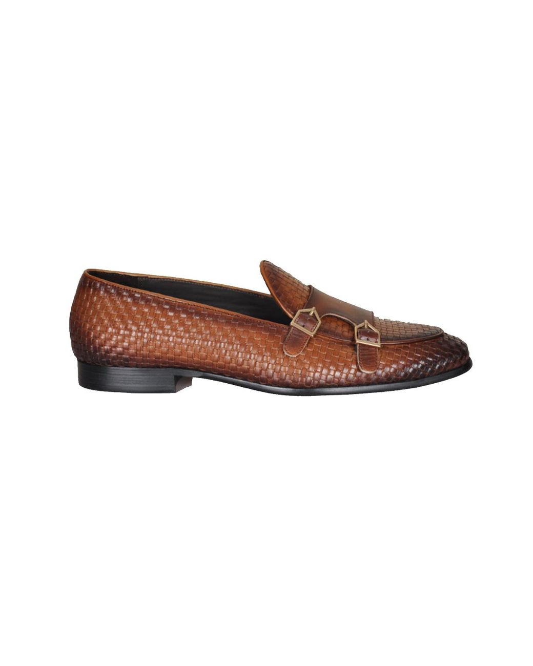 DAVID WEJ Brown Lorenzo Woven Monk Strap Loafers for men