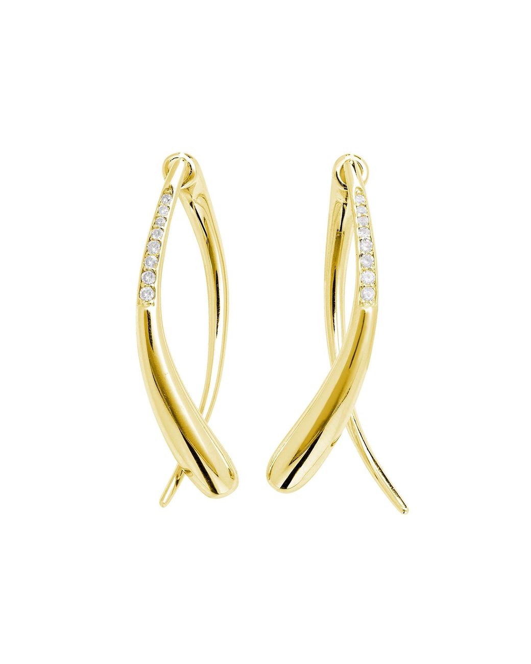 Lucy Quartermaine Metallic Sycamore Front And Back Earrings