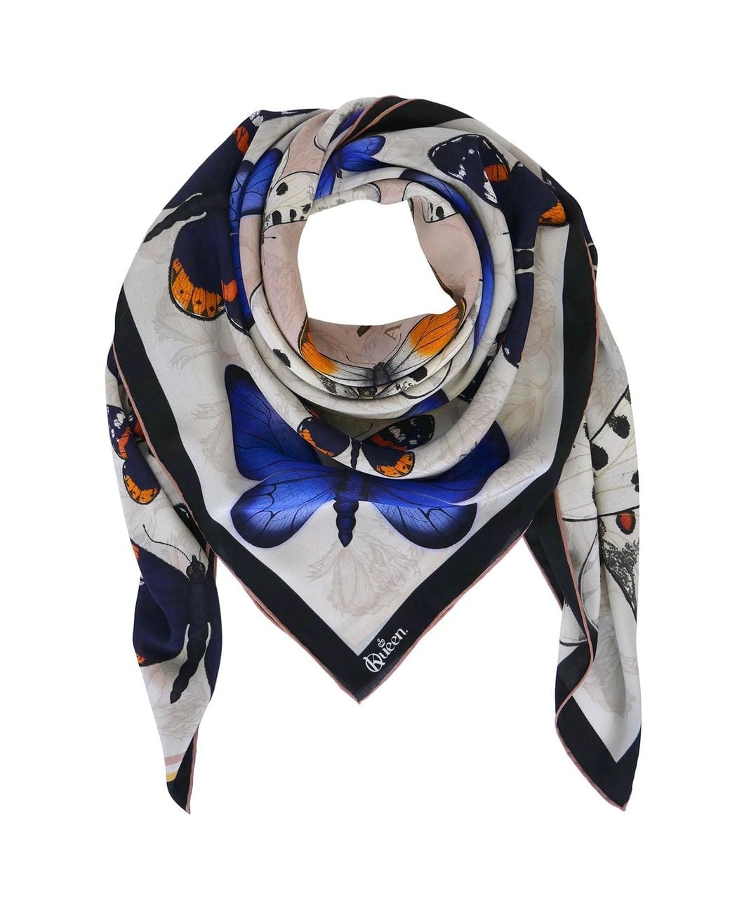 Kueen Blue Silk Scarf