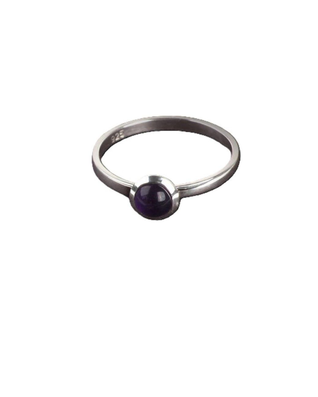 The Jewellery Store London Black Round Amethyst Ring