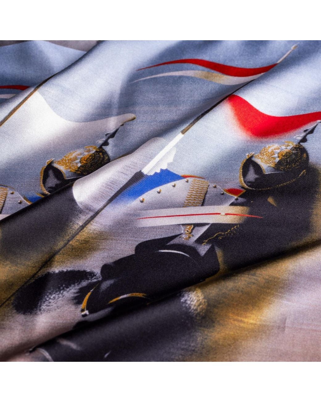 Otway & Orford Blue 'Ride Ahead' Silk Pocket Square for men