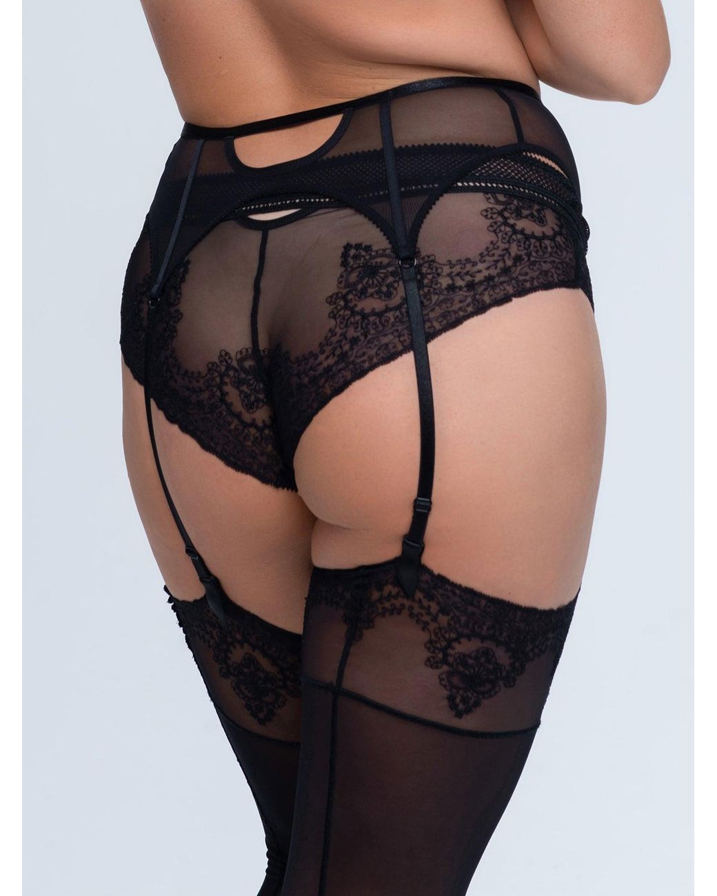BonBon Lingerie Black Mara Suspender Belt