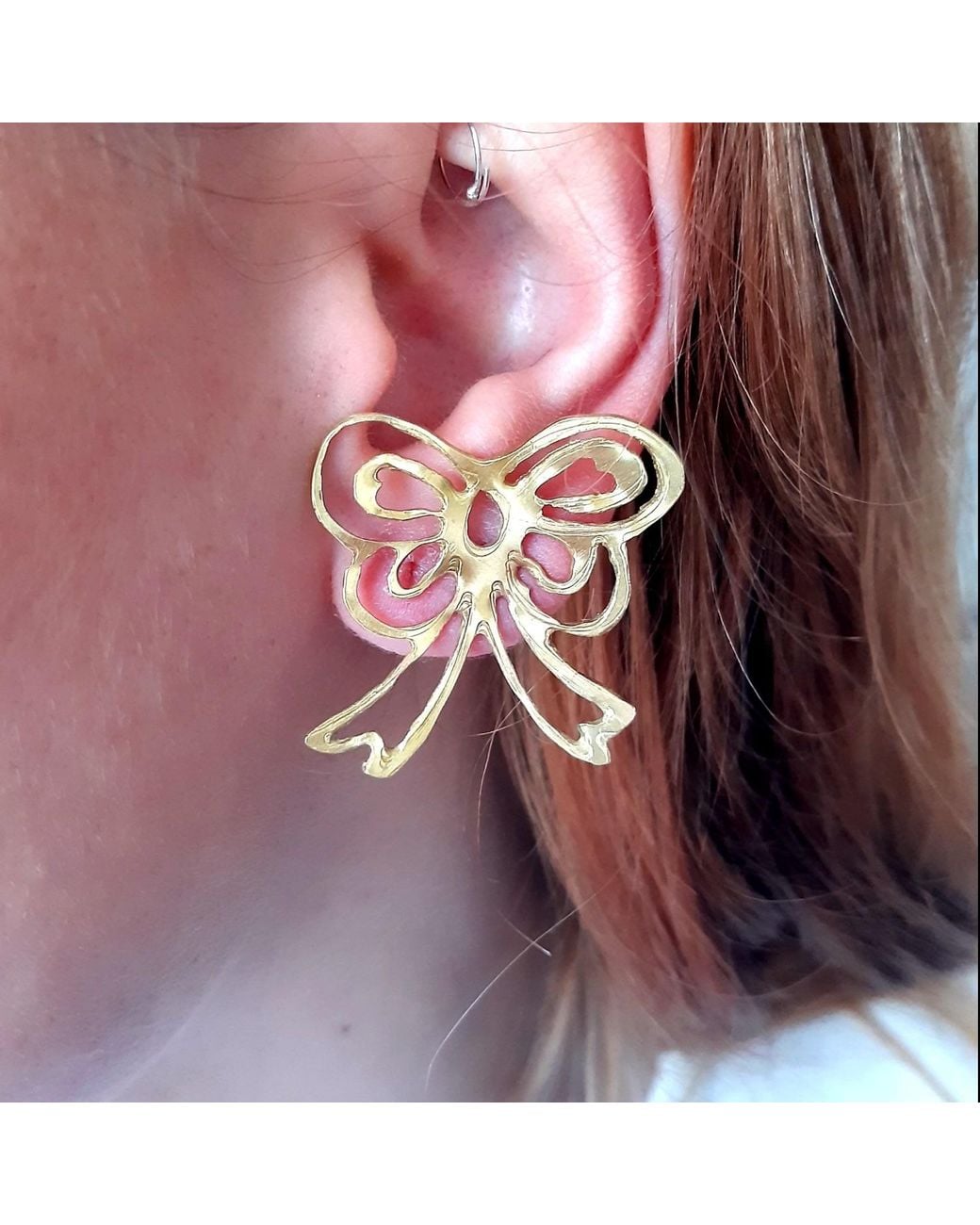 Lily Flo Jewellery Metallic Large Bow Earrings
