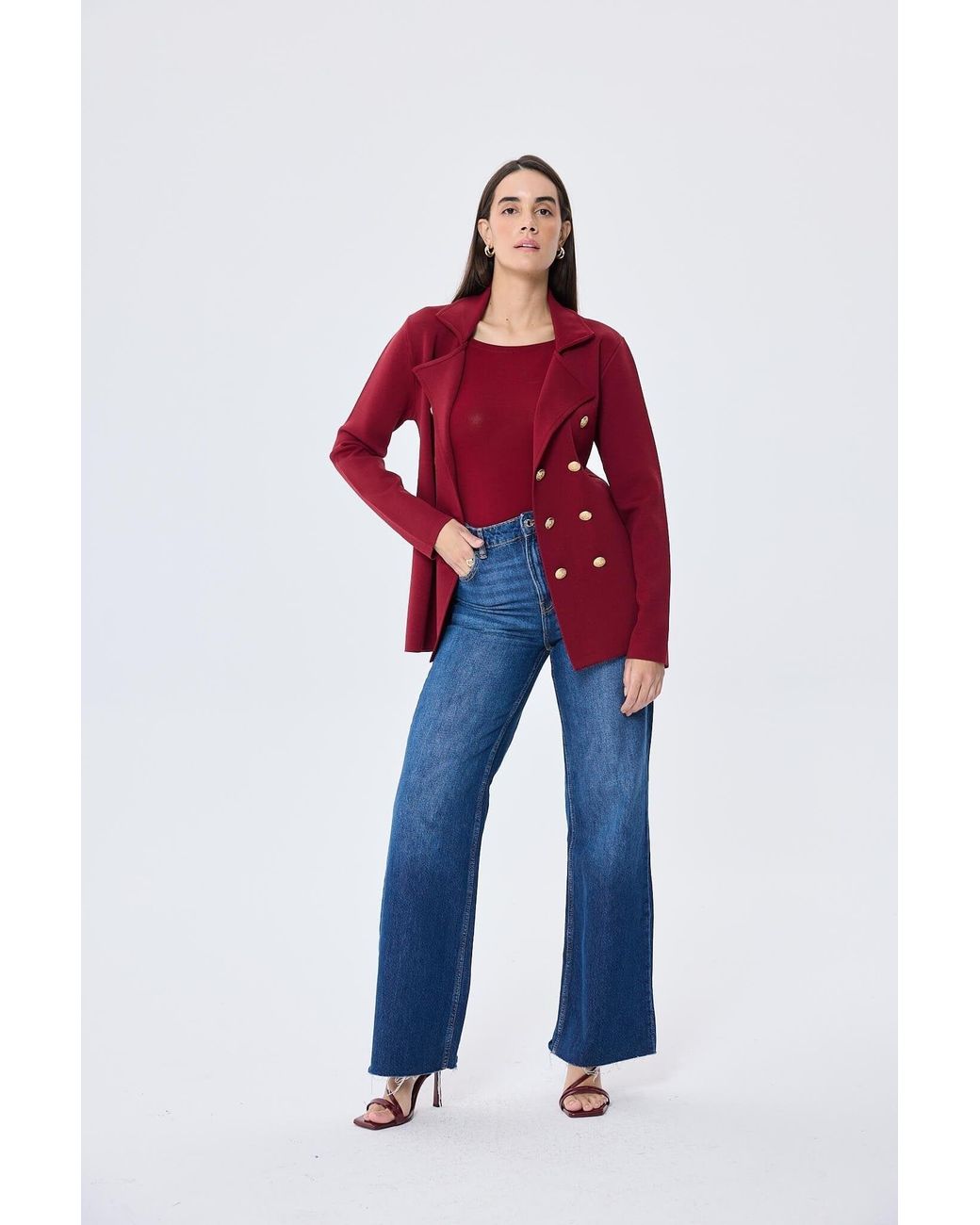 Peraluna Red Katherine Blazer Jacket