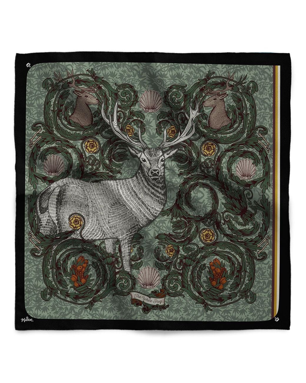Kueen Green Silk Scarf