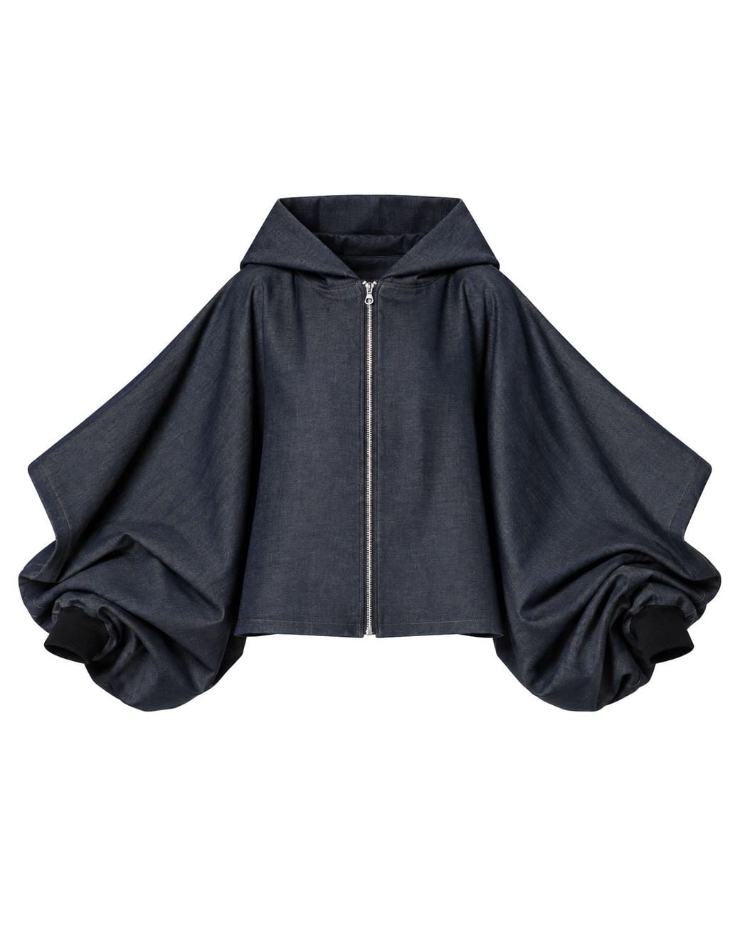 Metamorph Blue Extravagant Denim Jacket With Voluminous Sleeves