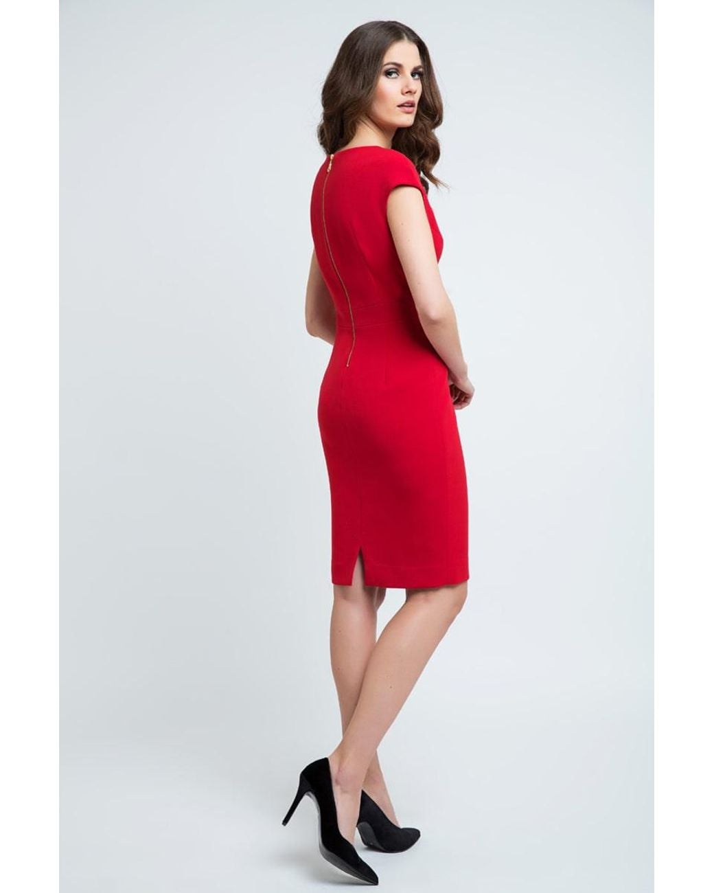 Conquista Red Cap Sleeve Dress