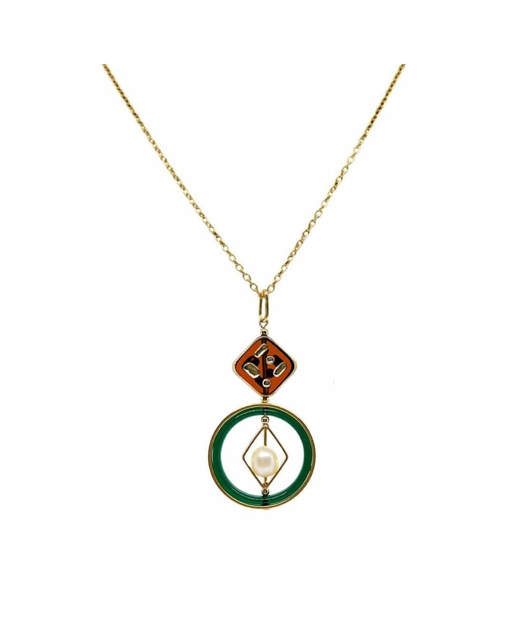 Aracheli Studio Metallic Dice & Pearl Chain Necklace