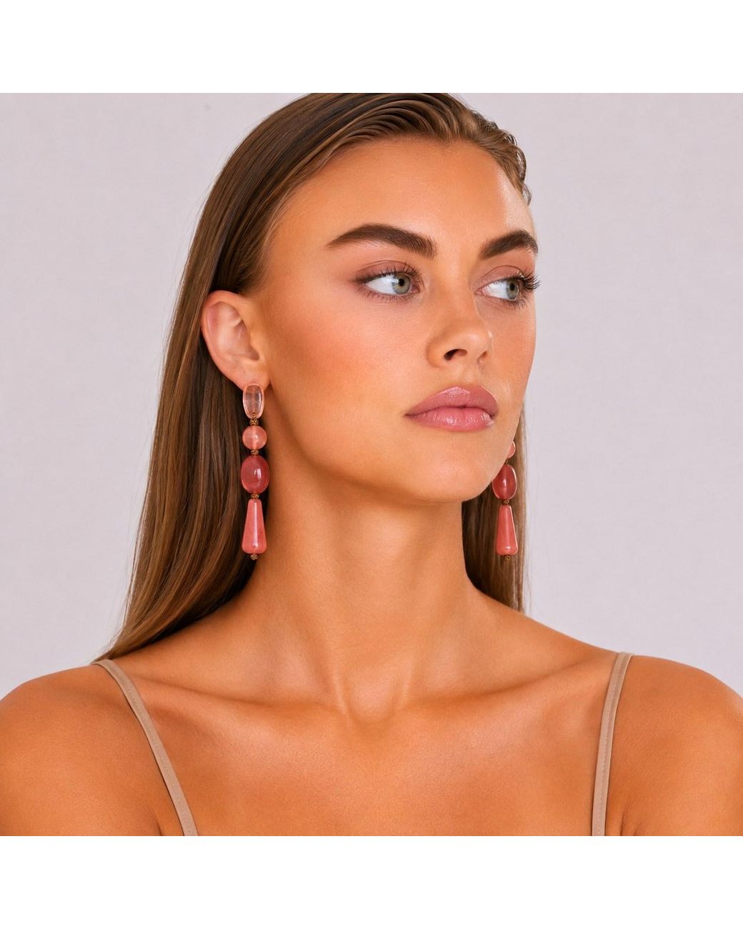 Michael Nash Jewelry Red Rachel Lightweight Shades Of Resin Drop Earrings