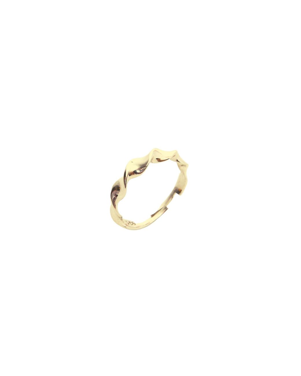 Spero London Black Helical Sterling Ring Lightly Twisted Ring