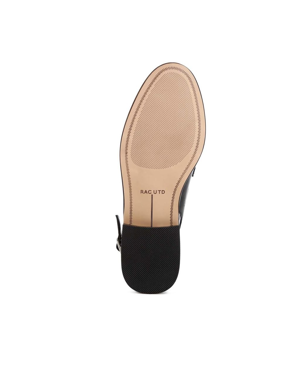 Rag & Co Black Jemykin Genuine Leather Loafer Sandals