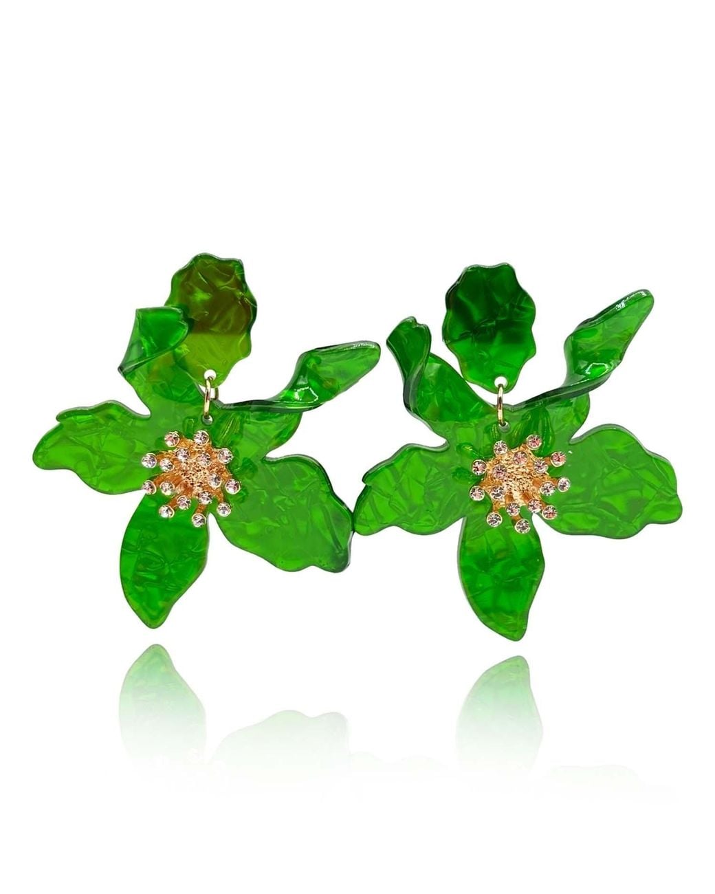 Michael Nash Jewelry Green Aurelia Bright Floral Resin Drop Earrings