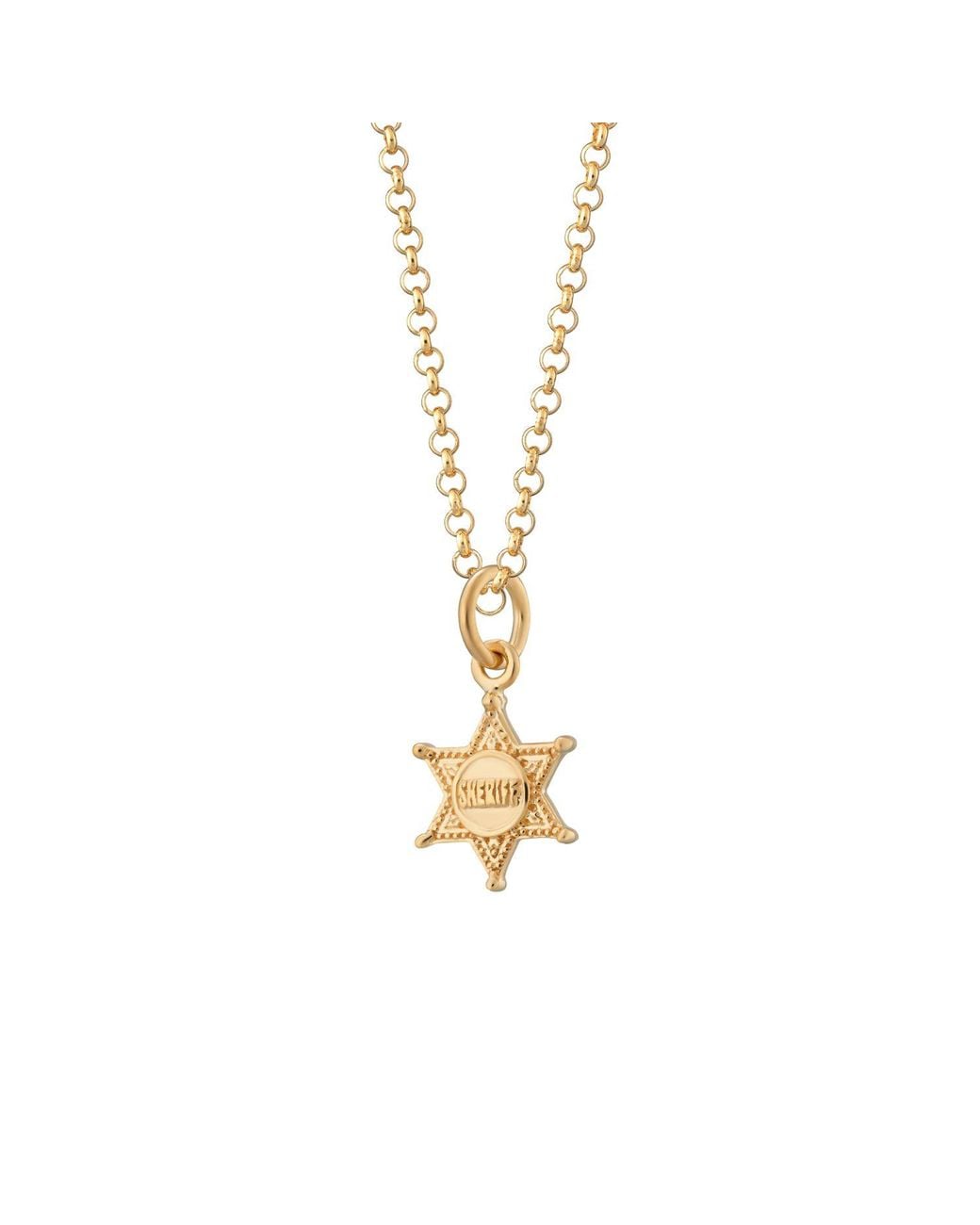 Scream Pretty Metallic Sheriff Badge Charm Necklace